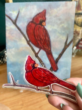 Load image into Gallery viewer, Blue jay & Cardinal Acrylic Ornament Gift Set