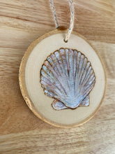 Load image into Gallery viewer, Fan Seashell Wood Burned Ornament