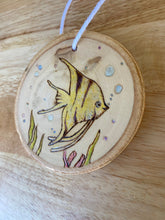 Load image into Gallery viewer, Fish Wood Burned Ornament

