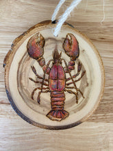 Load image into Gallery viewer, Lobster Wood Burned Ornament