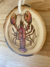 Load image into Gallery viewer, Lobster Wood Burned Ornament