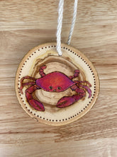Load image into Gallery viewer, Red Crab Wood Burned Ornament