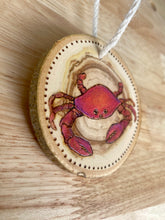 Load image into Gallery viewer, Red Crab Wood Burned Ornament