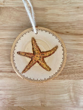 Load image into Gallery viewer, Starfish Wood Burned Ornament