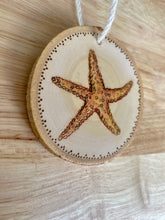 Load image into Gallery viewer, Starfish Wood Burned Ornament