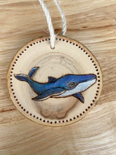 Load image into Gallery viewer, Whale Wood Burned Ornament