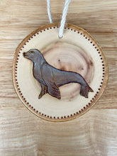 Load image into Gallery viewer, Seal Wood Burned Ornament
