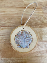 Load image into Gallery viewer, Fan Seashell Wood Burned Ornament
