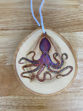 Load image into Gallery viewer, Octopus Wood Burned Ornament
