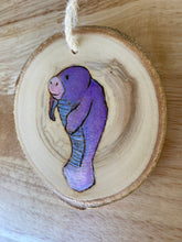 Load image into Gallery viewer, Manatee Wood Burned Ornament
