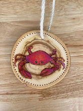 Load image into Gallery viewer, Red Crab Wood Burned Ornament
