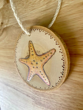 Load image into Gallery viewer, Starfish Wood Burned Ornament

