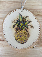 Load image into Gallery viewer, Pineapple Wood Burned Ornament
