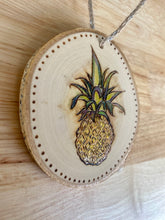 Load image into Gallery viewer, Pineapple Wood Burned Ornament
