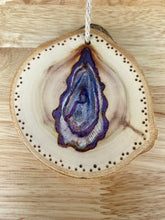 Load image into Gallery viewer, Oyster Wood Burned Ornament
