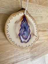 Load image into Gallery viewer, Oyster Wood Burned Ornament
