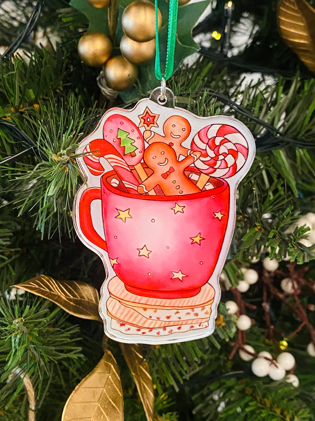 Gingerbread Cocoa Acrylic Ornament