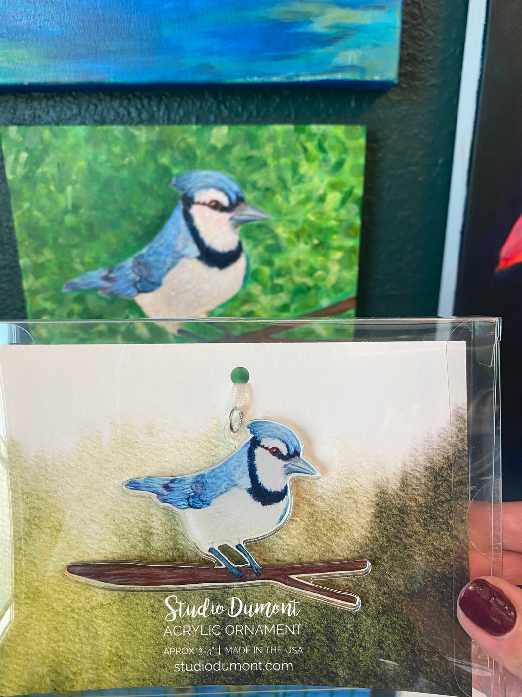 Blue Jay Acrylic Ornament