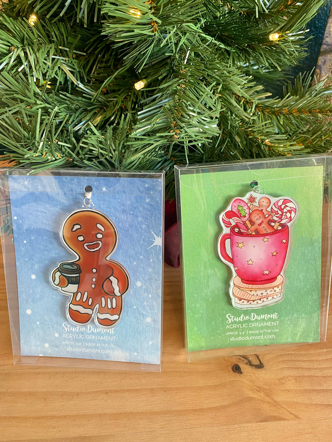 Gingerbread Cocoa + Gingerbread Latte Acrylic Ornament Gift Set