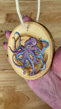 Load and play video in Gallery viewer, Octopus Wood Burned Ornament

