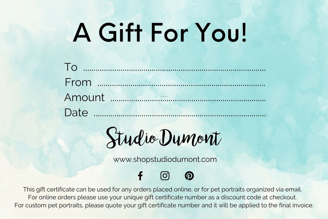 Shop Studio Dumont Gift Card